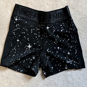 Nike Pro Black Silver Metallic Booty Shorts Small